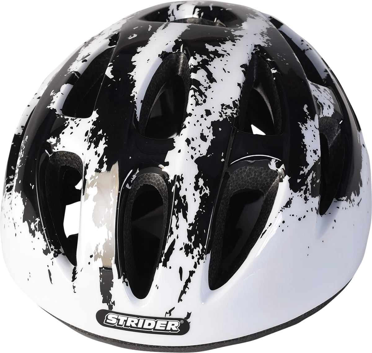 Strider Youth Splash Bicycle Helmet - White / Black - Medium