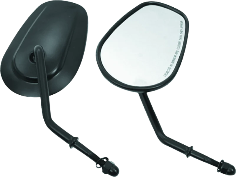 Bikers Choice Black Tapered Short Stem Mirrors Pr - 482009
