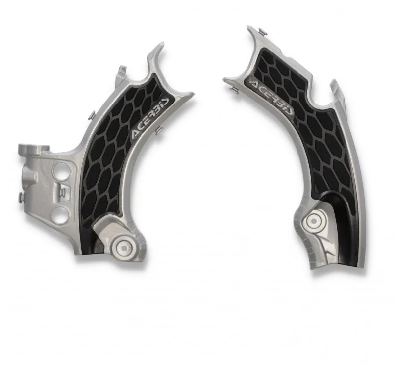 Acerbis 21+ Honda CRF250R/250RX/CRF450R/RX/ CRF450R-S Frame Guards- X-Grip - Silver/Black - 2911441015