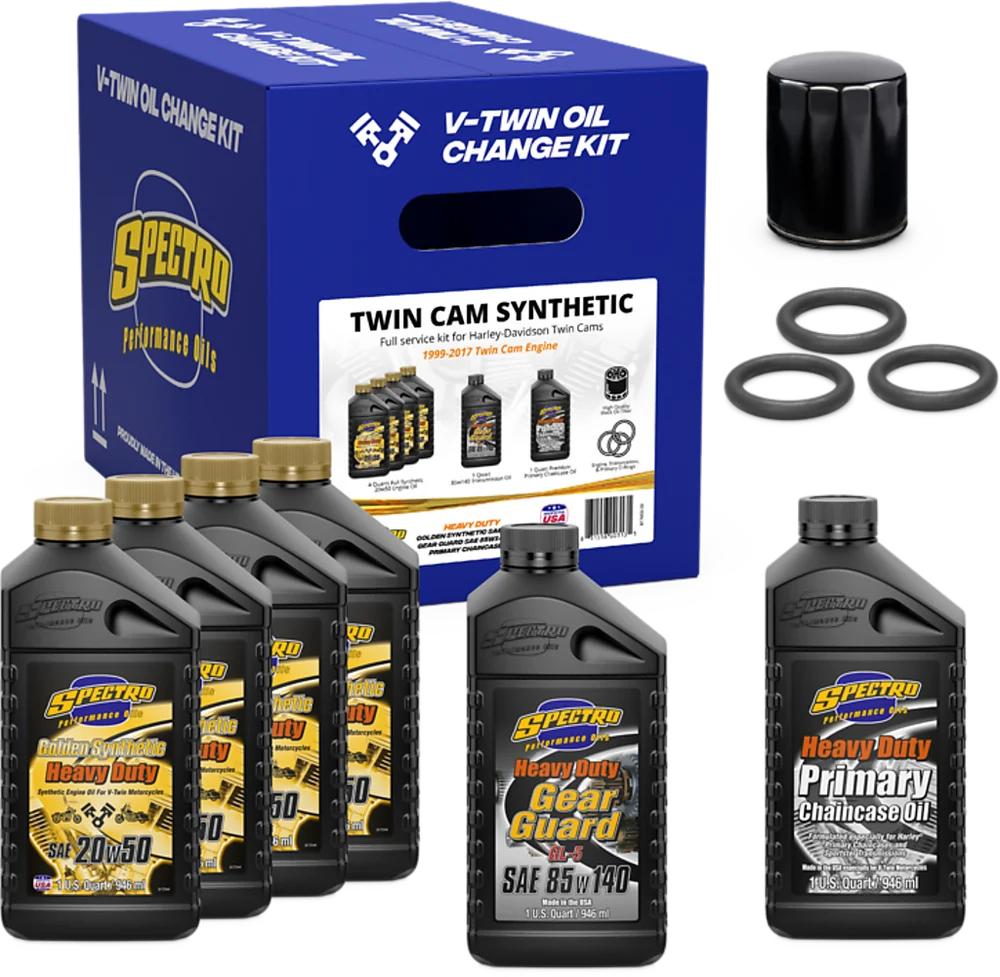 Spectro V-Twin Full Oil Service Kit TC Synthetic - Fits: 1999-2017 Harley-Davidson (see list)