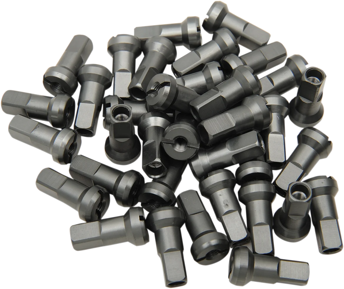 Moose Offroad MX1 Billet Spoke Nipples - MX1 - Titanium Gray - 9 Gauge - Set