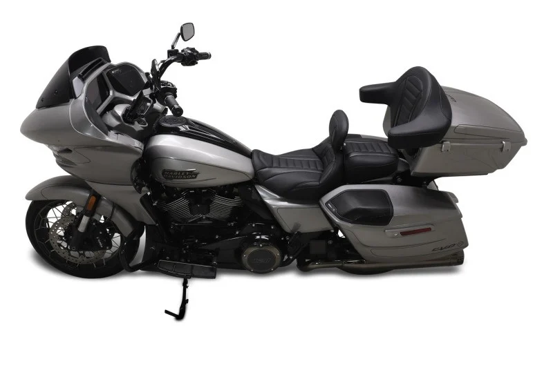 Mustang 23-24 HD CVO Rd Glide(ST), 2024 Rd Glide and Str Glide Touring Solo Seat - Black/Gray Stitch - 89401GM