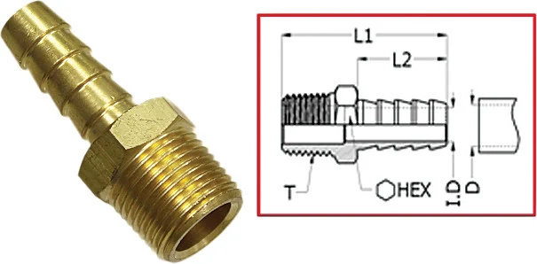 SP1 Male 1/4-inch NPT Thread X 1/4-inch Hose Barb