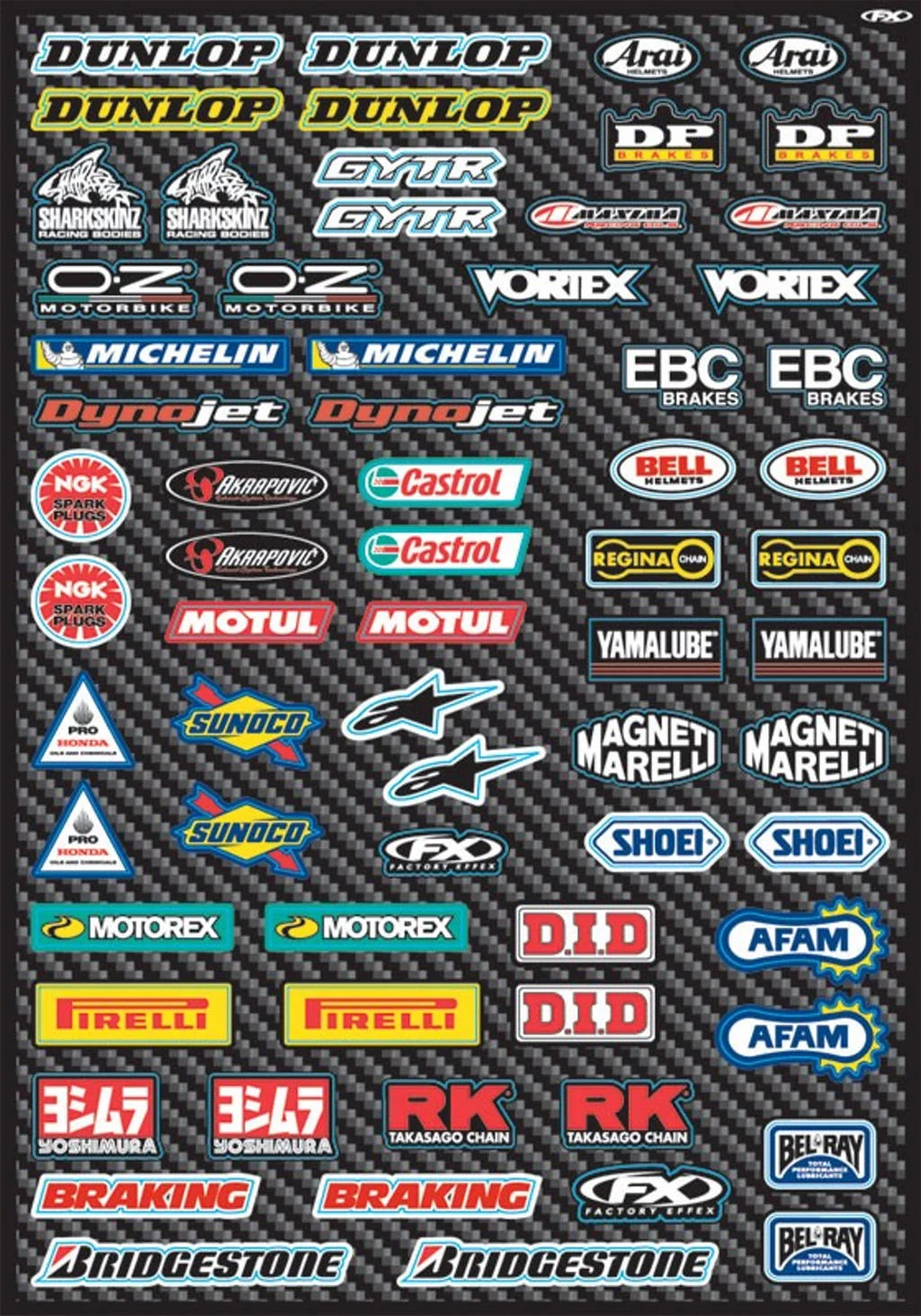 Factory Effex Micro Street Sponsor Decal Sticker Kit