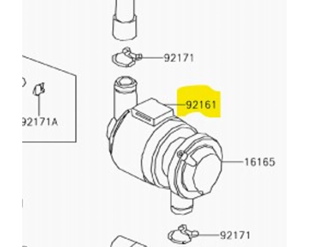 Kawasaki OEM Vacuum Switch Valve Seperator Brute Force KVF300 16165-Y004