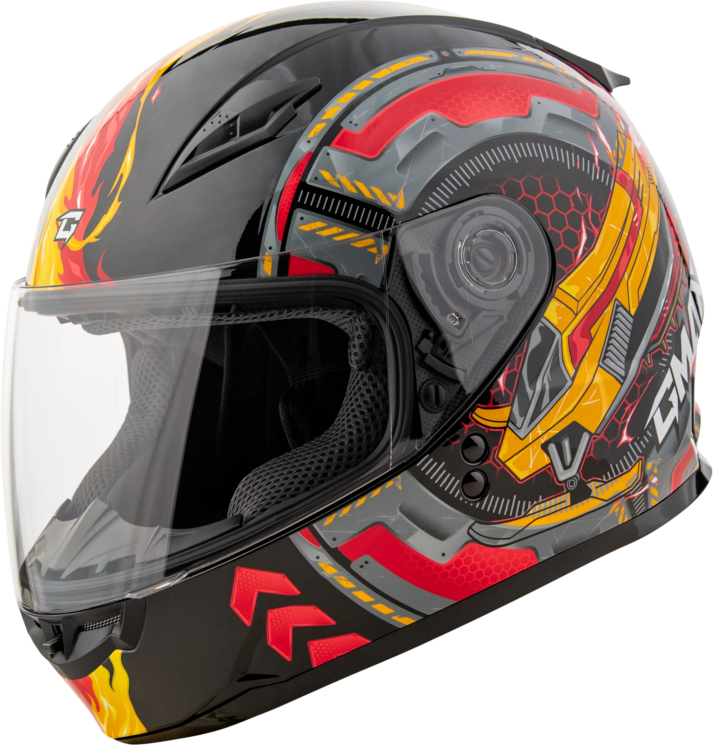GMAX GM-49Y Charge Helmet (2026) - Red/Yellow