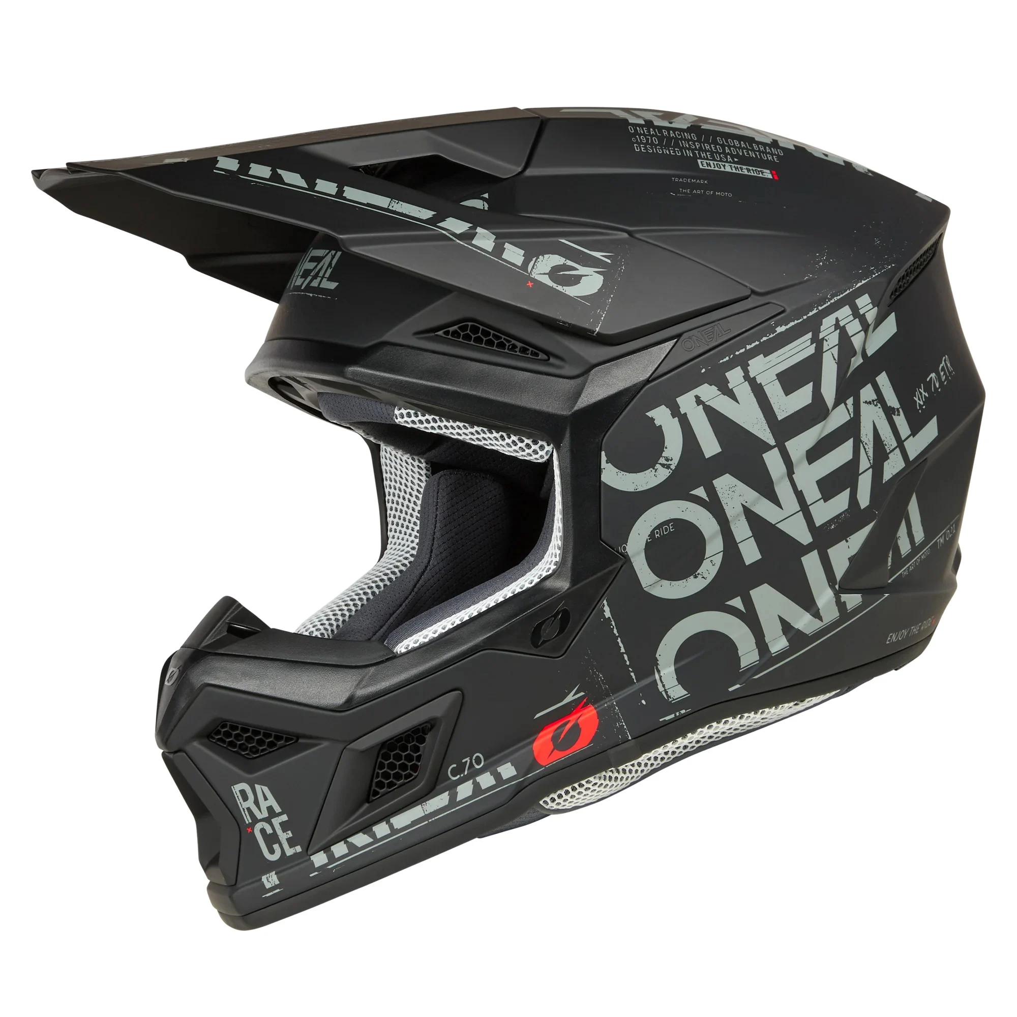 O'NEAL 3 SRS Static Helmet - Black/Gray