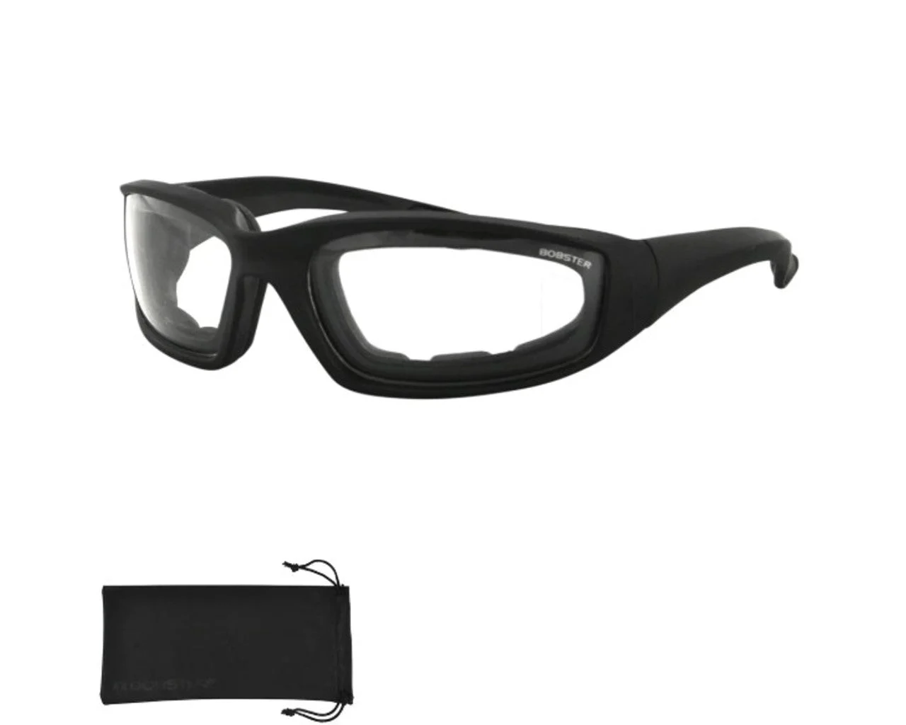 Bobster Foamerz 2 Sunglasses Matte Black Clear Lens ES214C