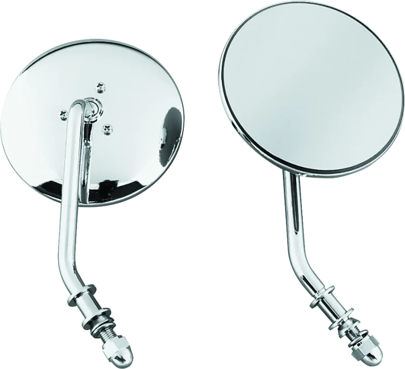 Bikers Choice 65-Up Chrome 4 Inch Round Short Stem Mirror Left Custom - 489712