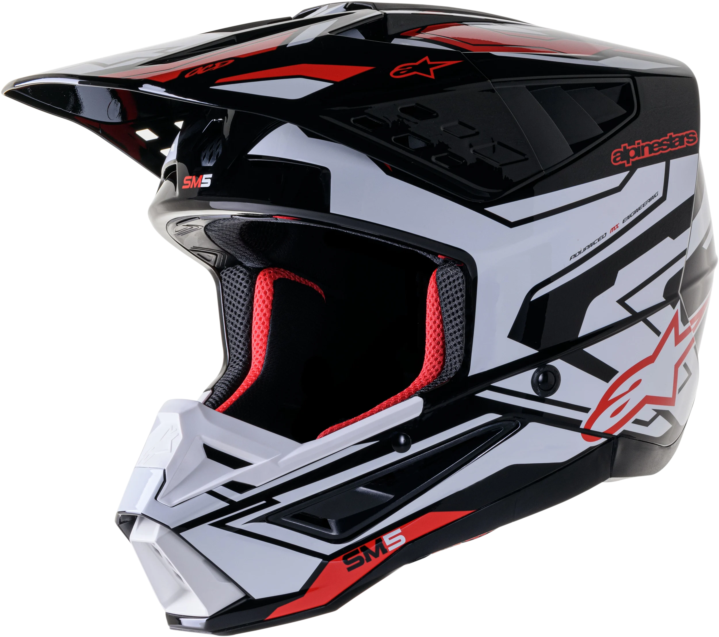 ALPINESTARS S-M5 Action 2 Helmet - Blk/Wht/Brt Rd