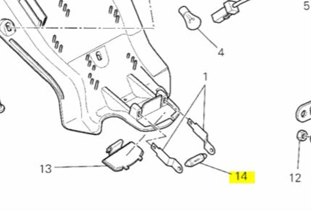 Ducati OEM Replacement License Plate Bulb 39040162A 12V 5W