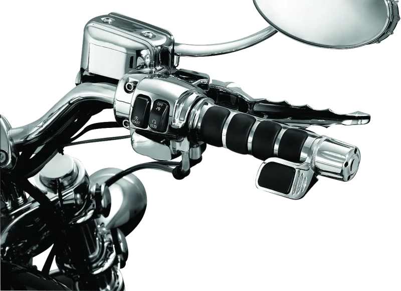 Kuryakyn ISO Grip With Contoured Throttle Boss Throttle-By-Wire Chrome - 6343