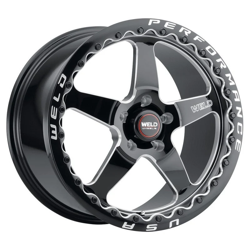 Weld S904 17x10 Ventura Beadlock 5x115 ET30 BS6.70 Gloss BLK MIL DIA 78.1 - S90470071P30