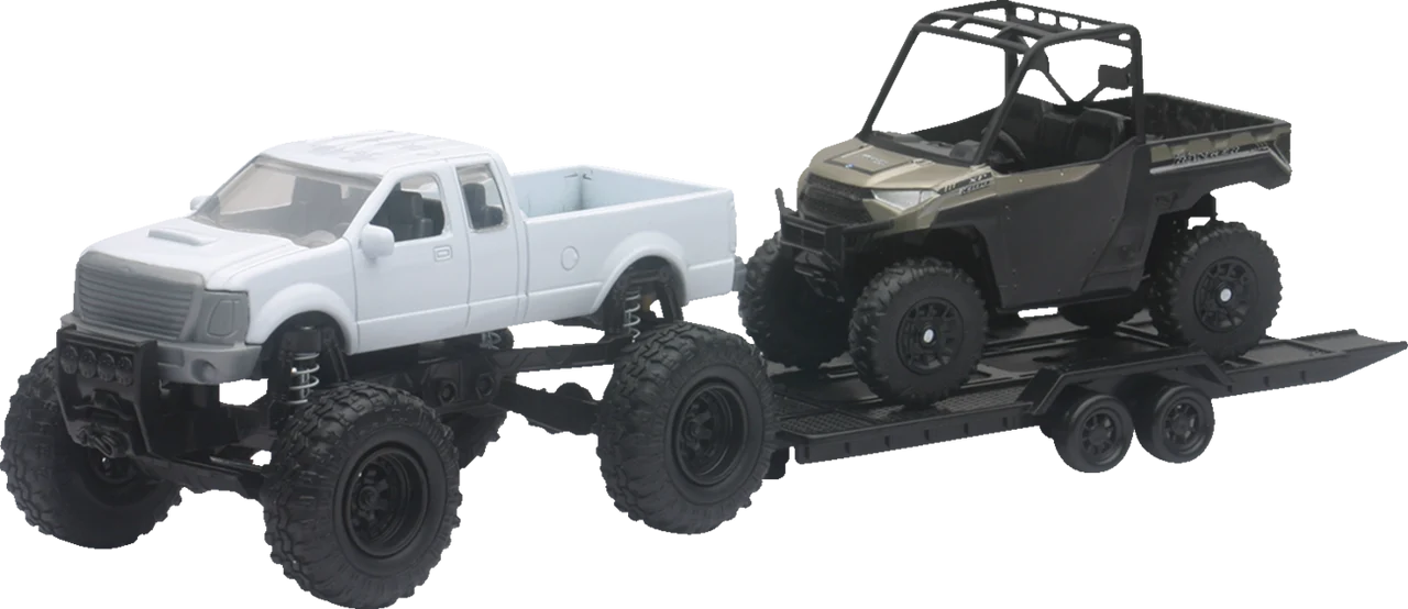 New Ray Toys Pick Up w/ Polaris Ranger XP1000 EPS - Black / White / Red