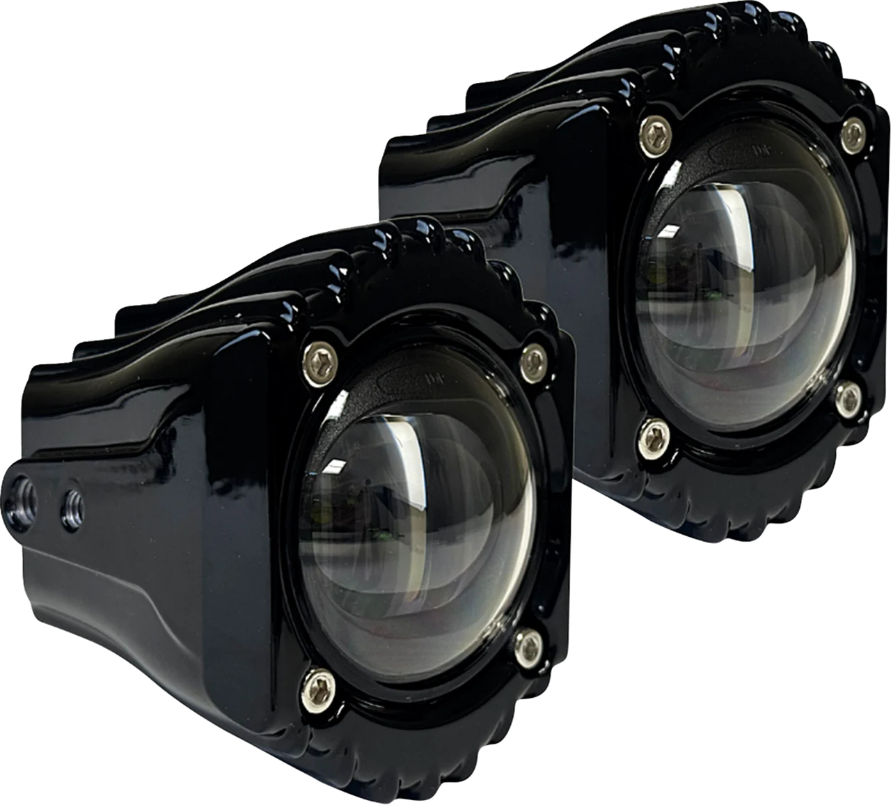 Custom Dynamics Shark Demon High Performance LED Fog Lights - White/Clear - Fits: Harley-Davidson