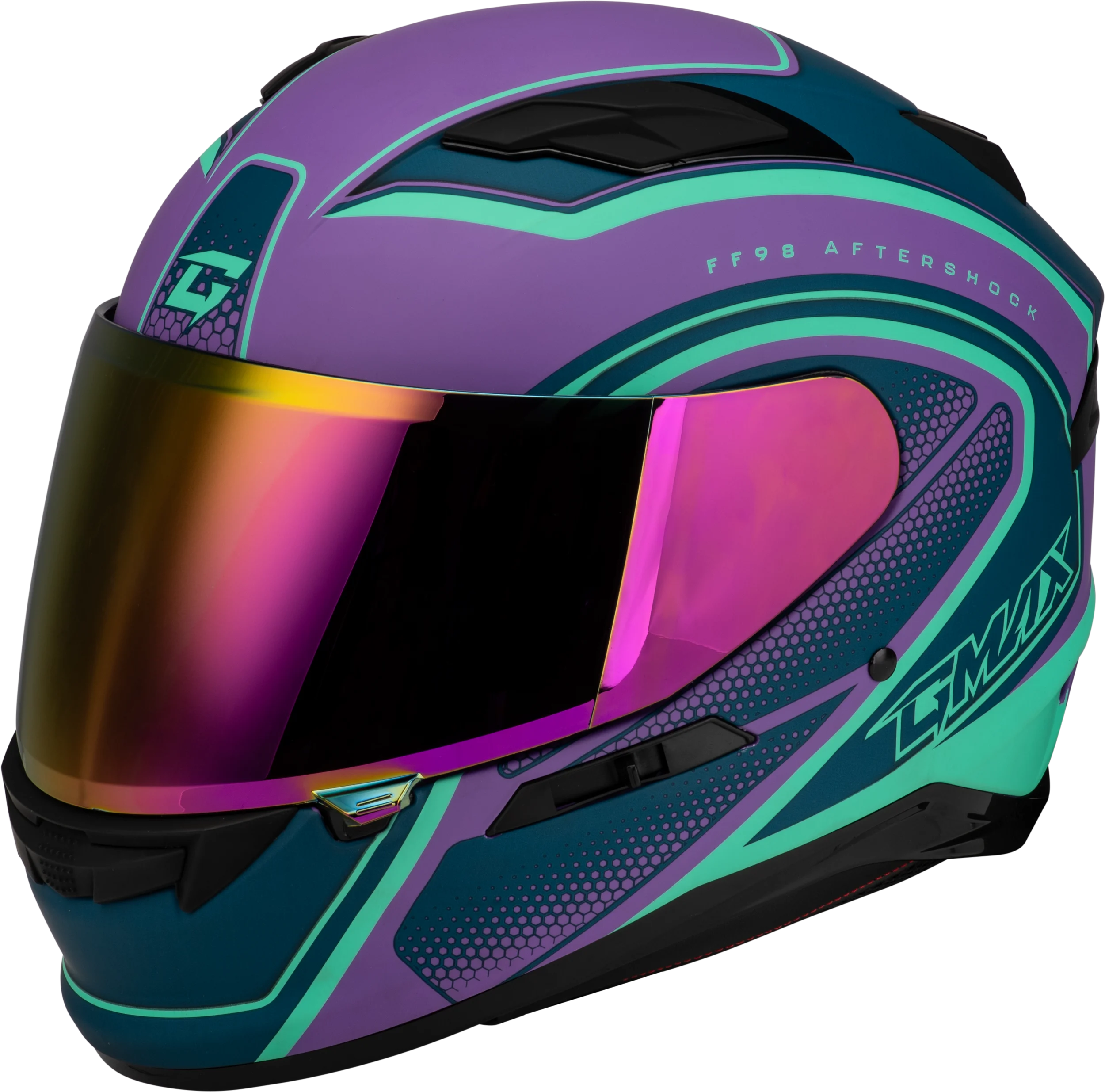 GMAX FF-98 Aftershock Helmet - Matte Purple/Blue