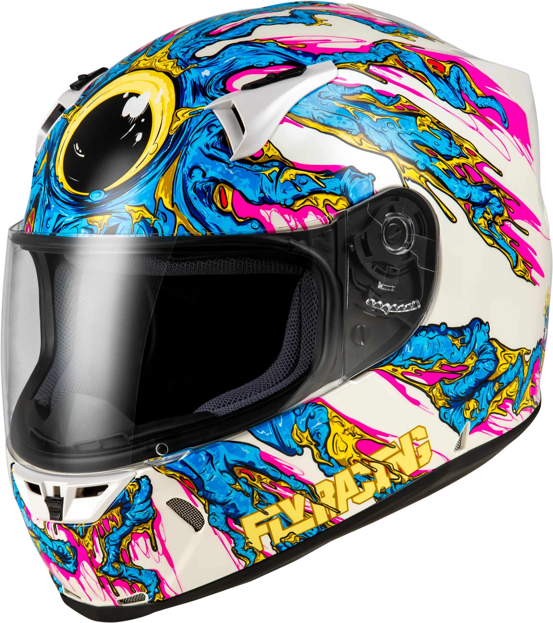 FLY RACING Revolt Space Creep Helmet - light blue/white/pink