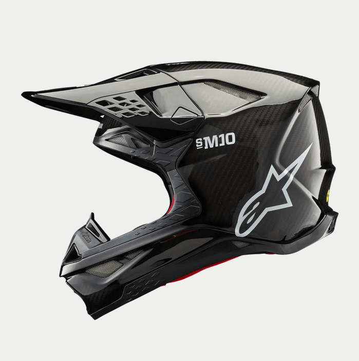 Alpinestar Supertech M10 Solid Helmet - Glossy Black Carbon