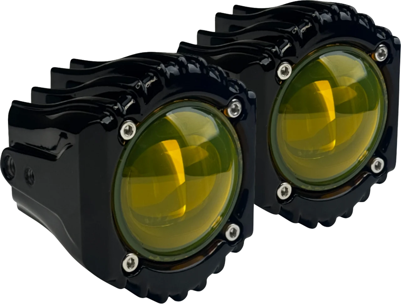 Custom Dynamics Shark Demon High Performance LED Fog Lights - Selective Yellow - Fits: Harley-Davidson