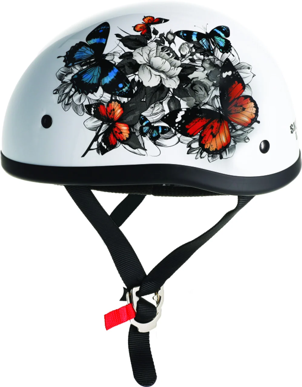 Bikers Choice Skid Lids White Rose Original Helmet