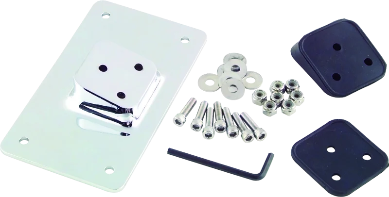 Bikers Choice 55-Up Chrome Custom Laydown License Plate Bracket With 3 Bolt Style - 490002
