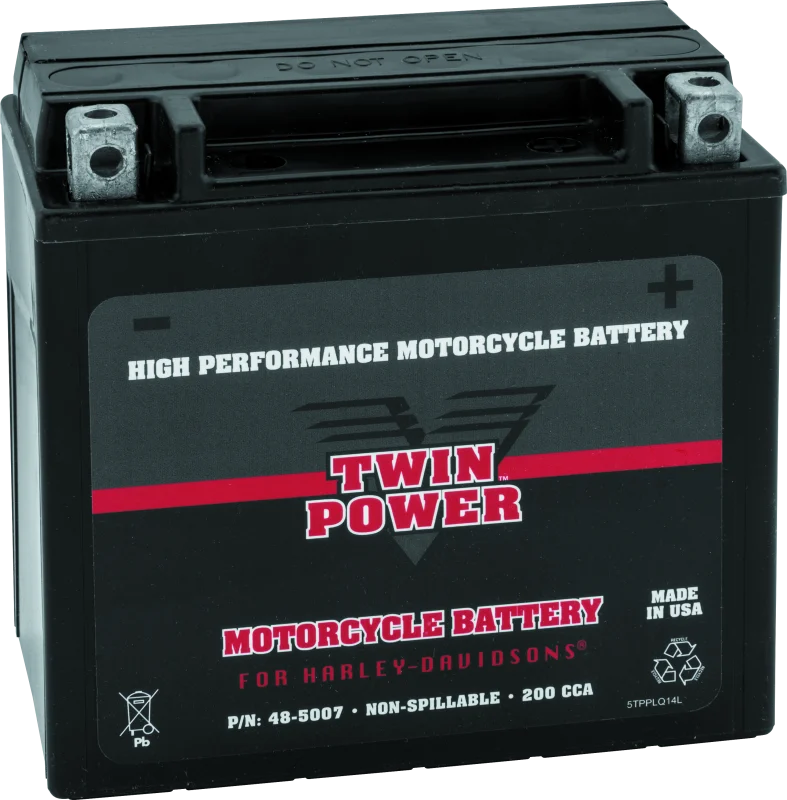 Twin Power YTX-14L High Performance Battery Replaces H-D 65958-04 Made in USA 200 CCA - 485007
