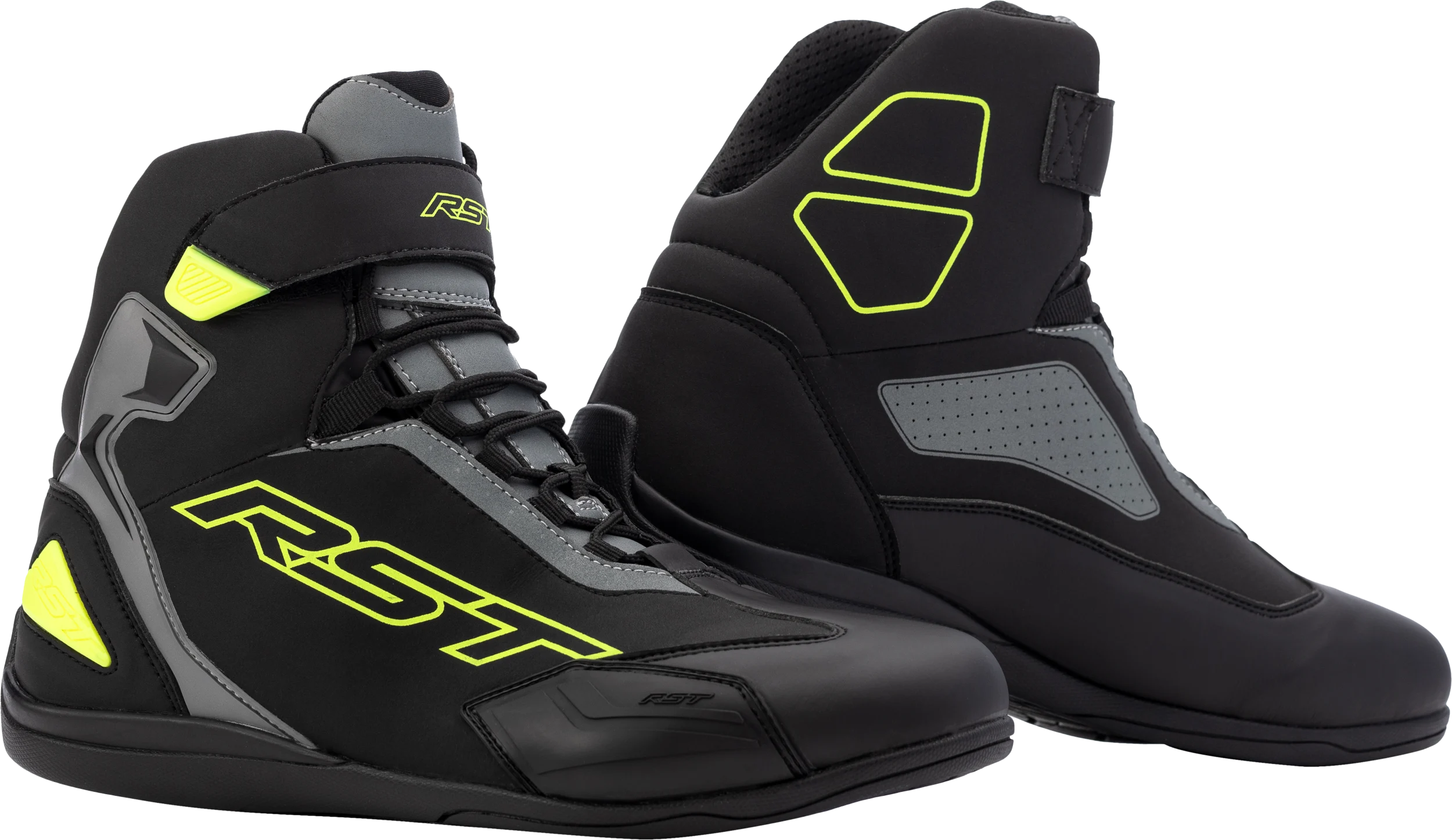 RST Sabre Moto CE Shoe - Blk/Gry/Flo Yellow