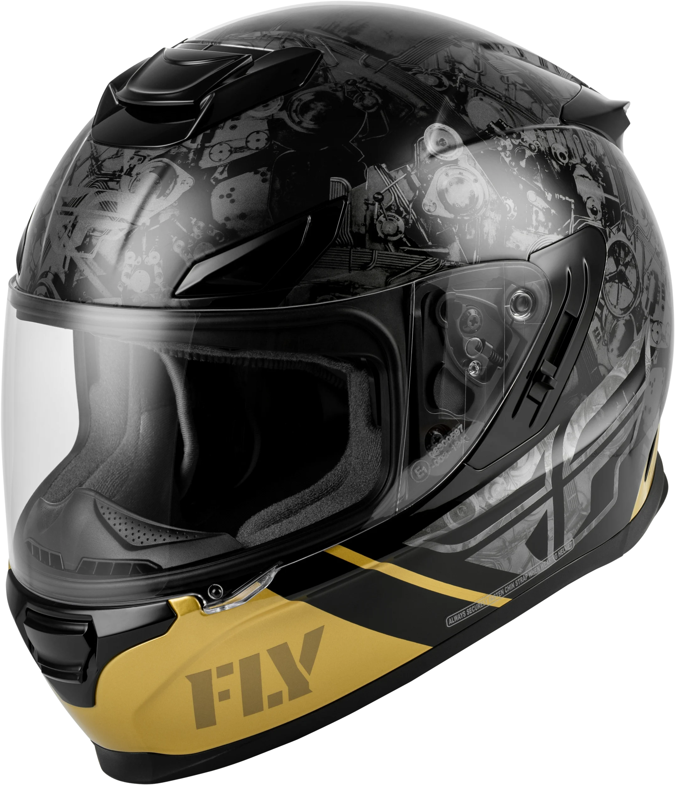 FLY RACING Sentinal Mech Helmet - black/grey/gold