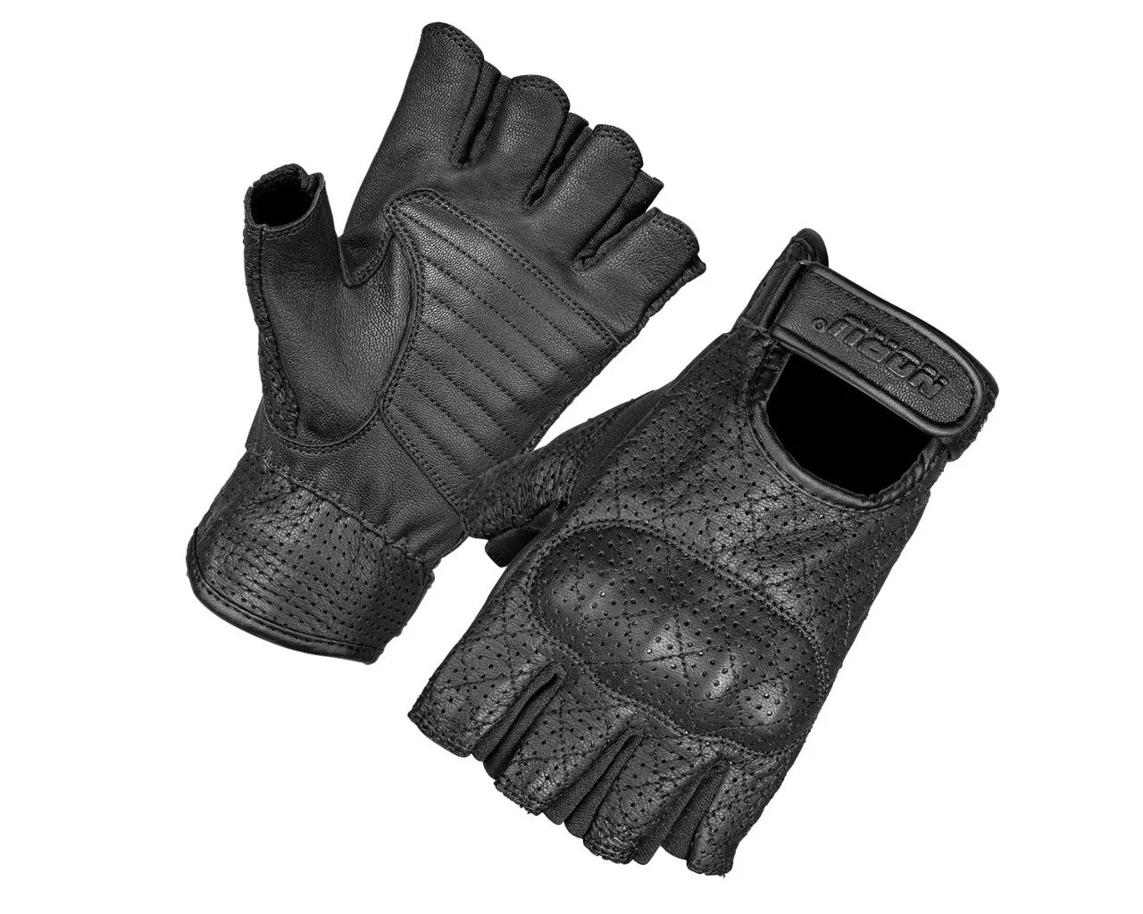 Noru KOTE Leather Fingerless Gloves Black
