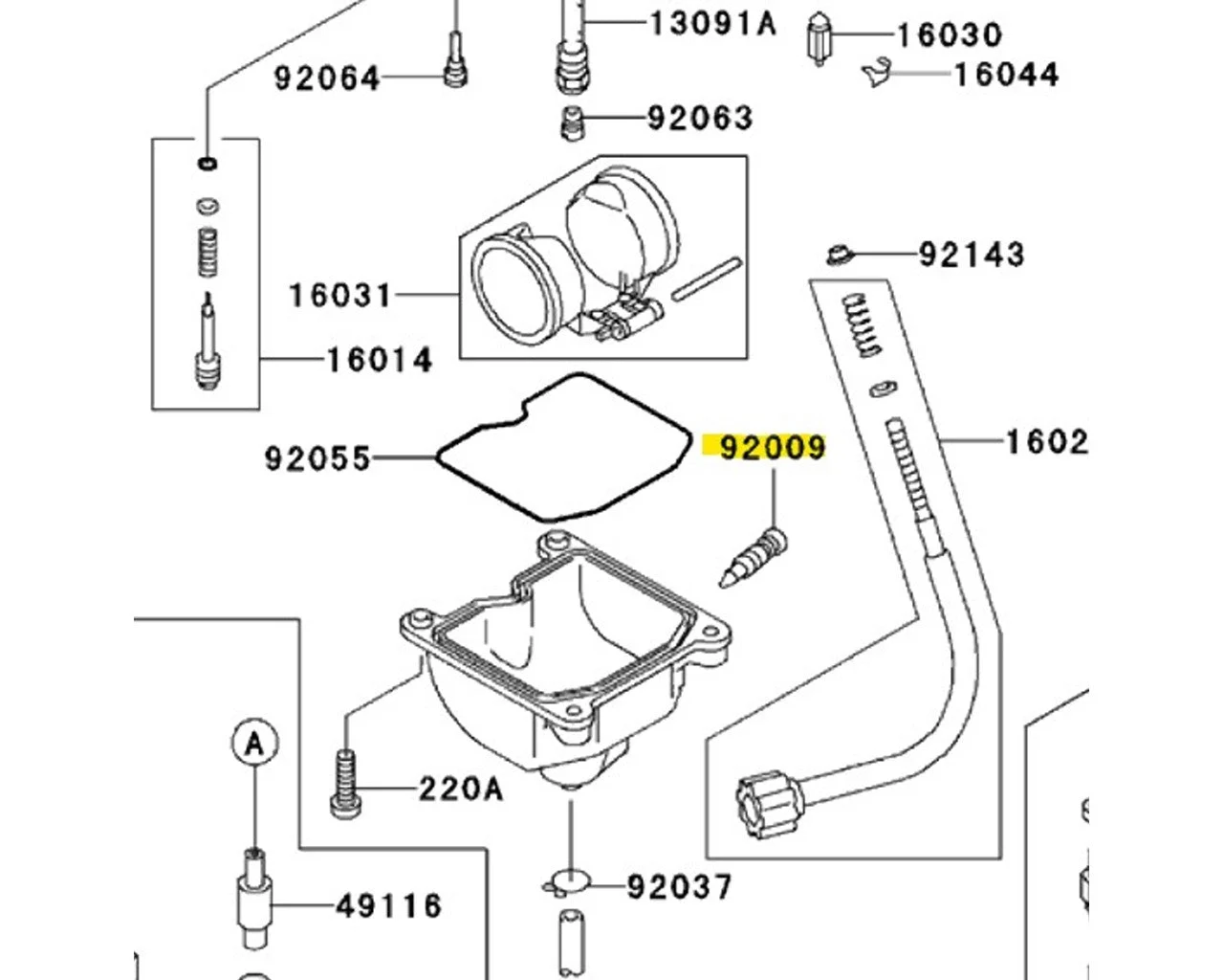 Kawasaki Carb Drain Bolt Multiple Fit Vehicles 92009-1551