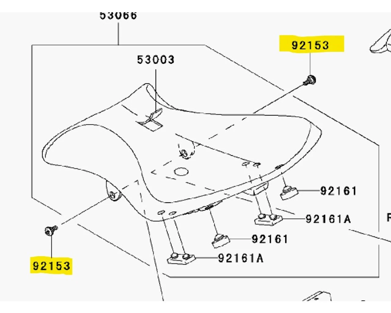 Kawasaki Seat Bolt Ninja Models 92153-0489