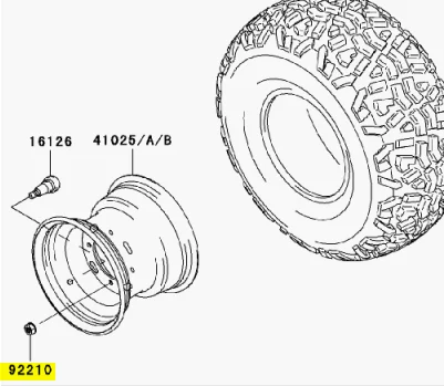 Kawasaki OEM Replacement Wheel Stud Lock Nut 10mm 92210-1204 Mule
