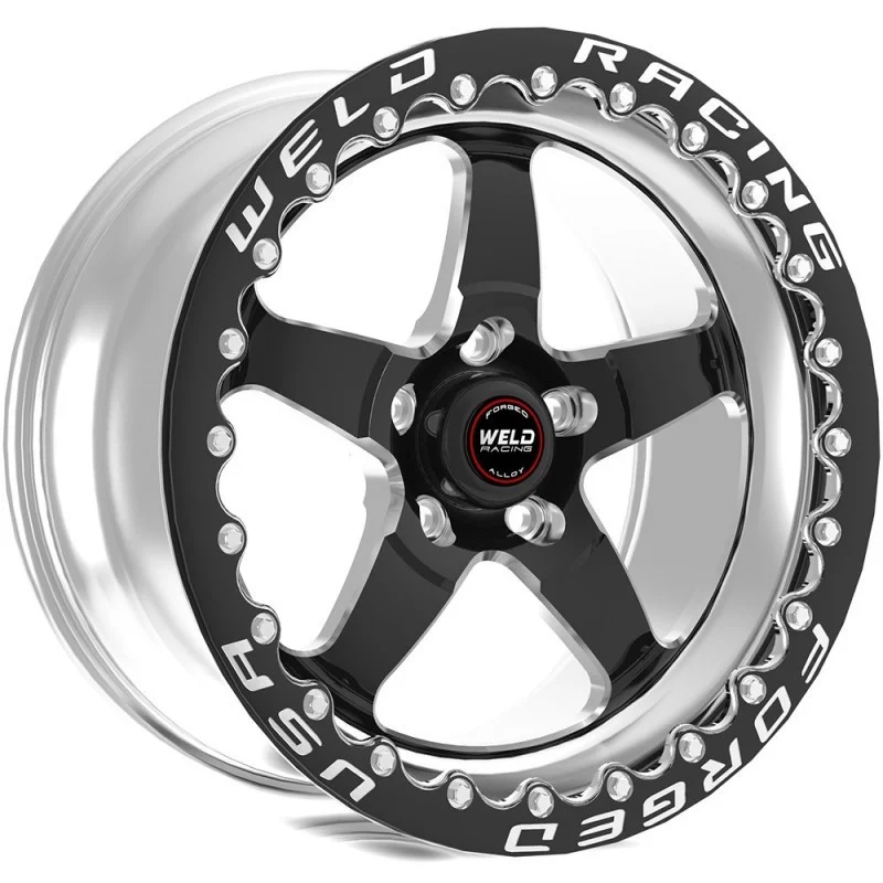 Weld S71 15x10 / 5X115 Conical Lug 6.5BS Black 3.18 ID Medium Pad SBL MT Black - 71MB510W65F