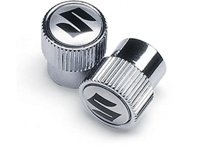 Suzuki 'S' Logo Chrome Valve Stems 990A0-19069