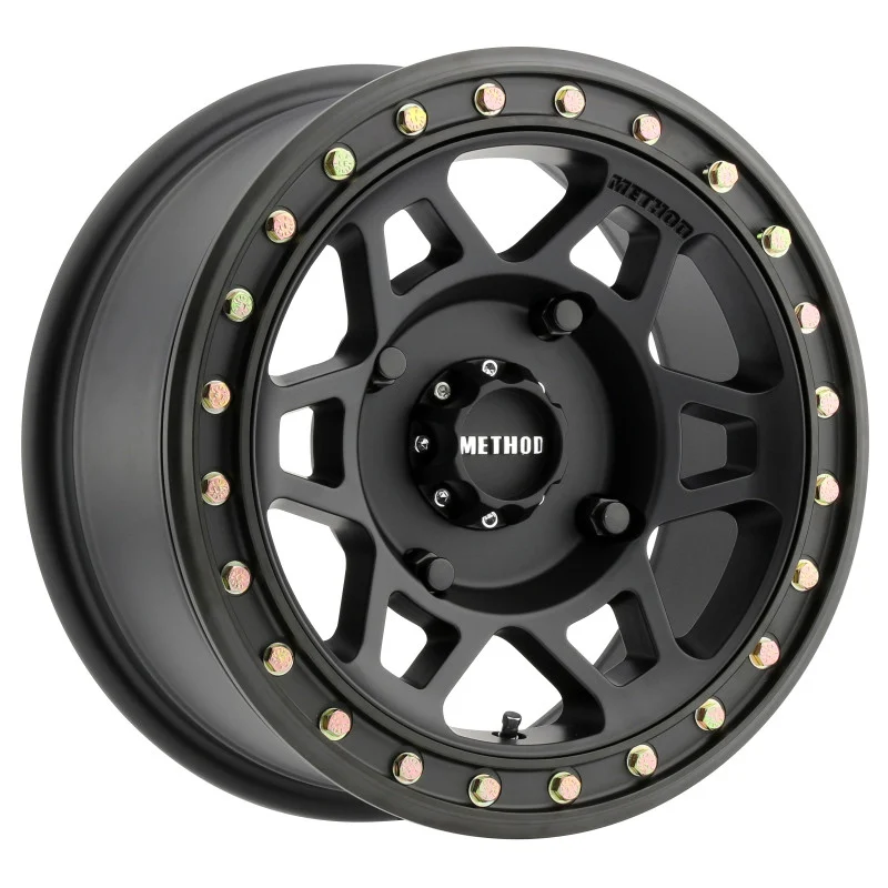 Method MR405 UTV Beadlock 15x7 / 4+3/13mm Offset / 4x136 / 106mm CB Matte Black Wheel - MR40557047543B