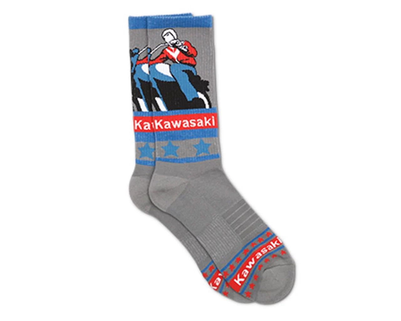 Kawasaki Heritage Logo Old School Sign Adult Size Socks K000-3853-GY