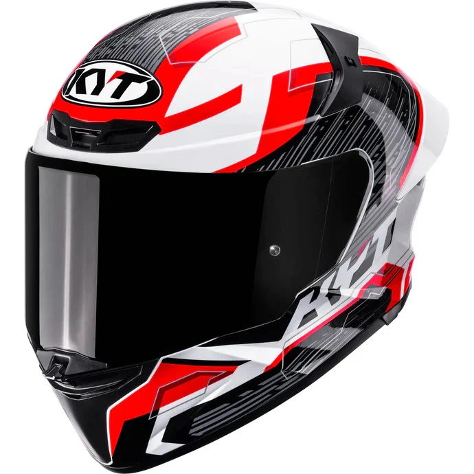 KYT TT-Revo Speeding Helmet - White/Red