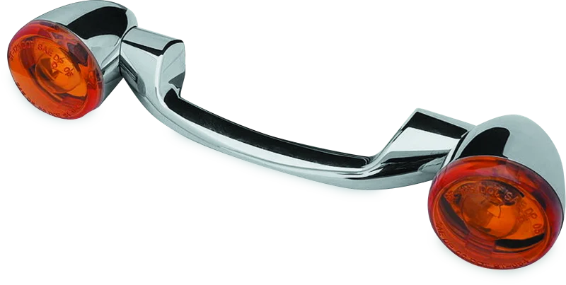 Bikers Choice 91-08 Touring 86-17 FLST Narrow Chrome Rear Turn Signal Bar Kit W/Amber Lens - 491156