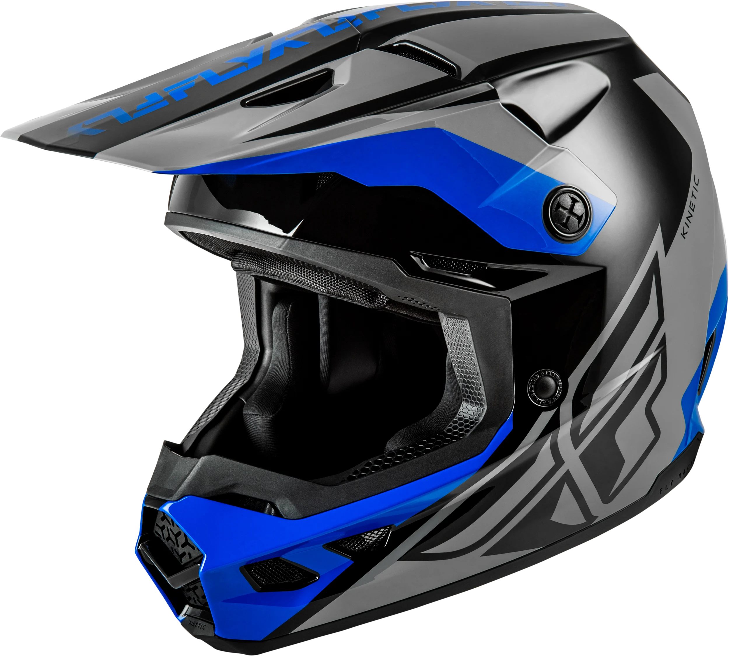 FLY RACING 2026 Kinetic Crest Helmet - Grey/Black/Blue