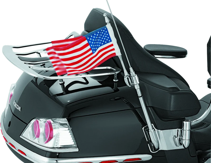 Kuryakyn Antenna Flag Mount With Flag 01-17 GL1800 Chrome - 4233
