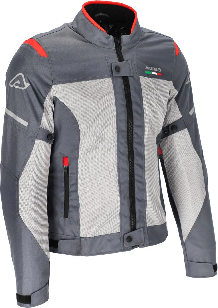 Acerbis On Road Ruby Ladies Motorcycle Textile Jacket  grey/red