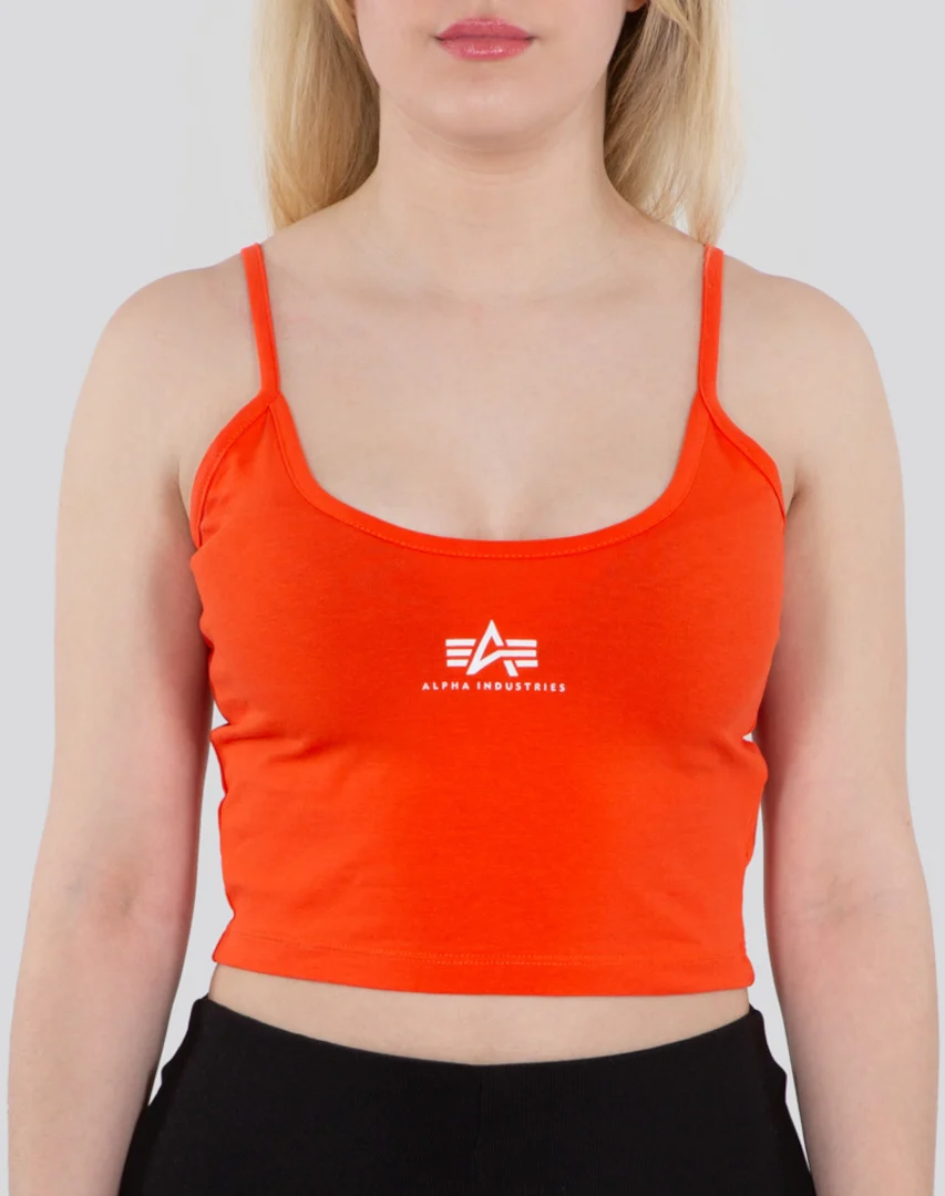 Alpha Industries Basic Crop SL Ladies Top  orange