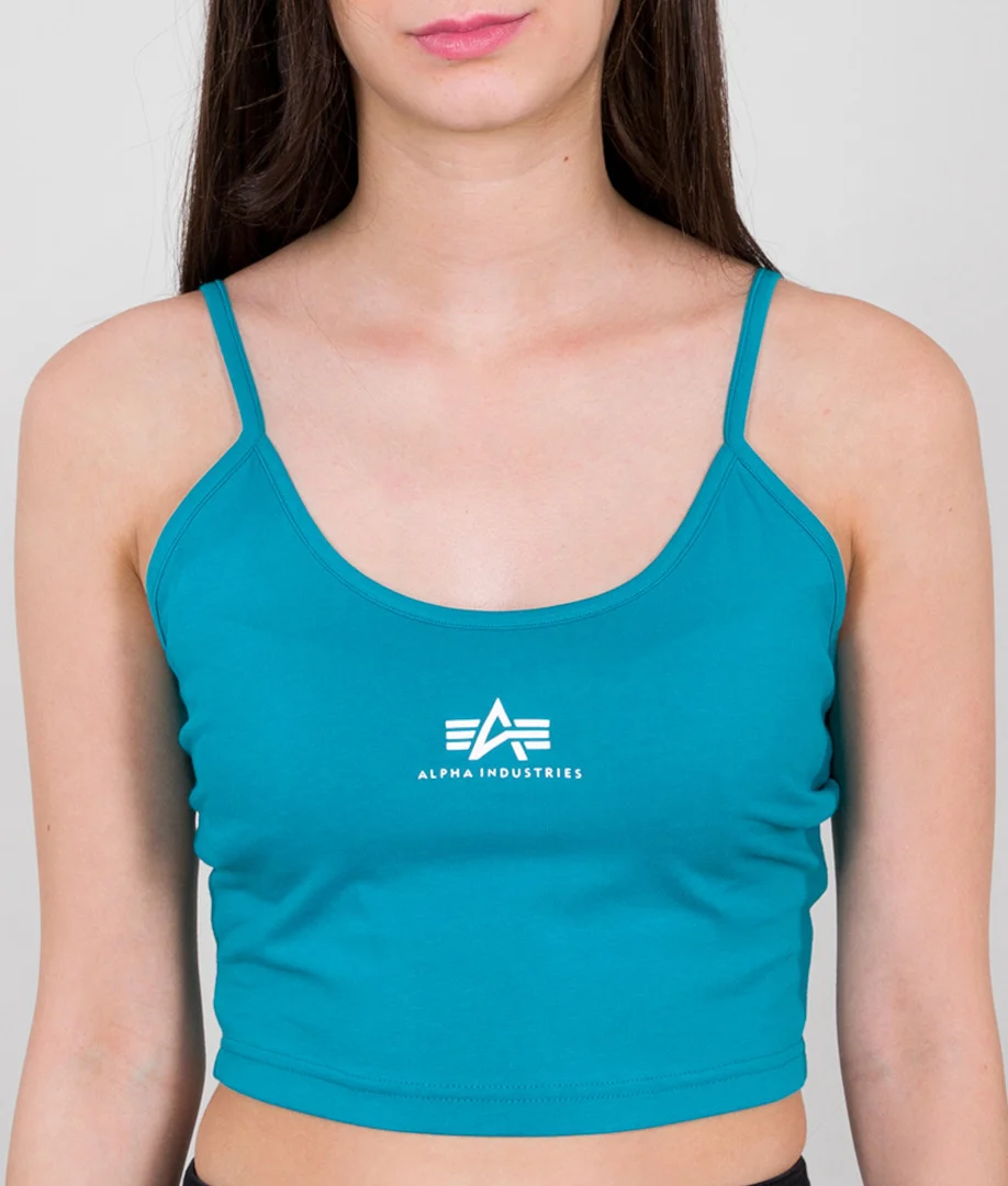 Alpha Industries Basic Crop SL Ladies Top  turquoise