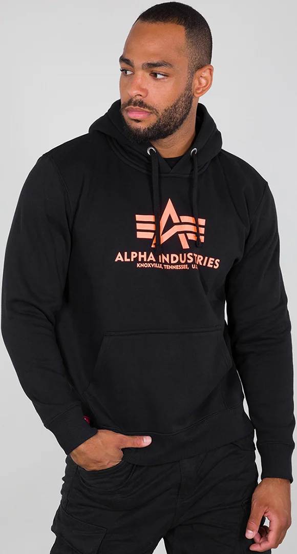 Alpha Industries Basic Hoodie  black/orange