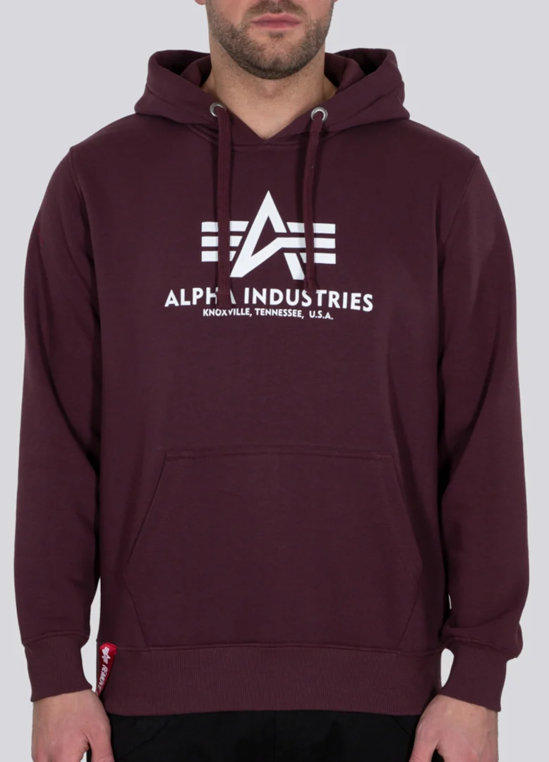 Alpha Industries Basic Hoodie  burgundy red