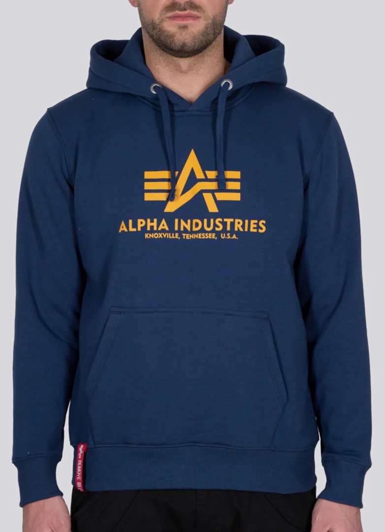 Alpha Industries Basic Hoodie  dark blue/yellow