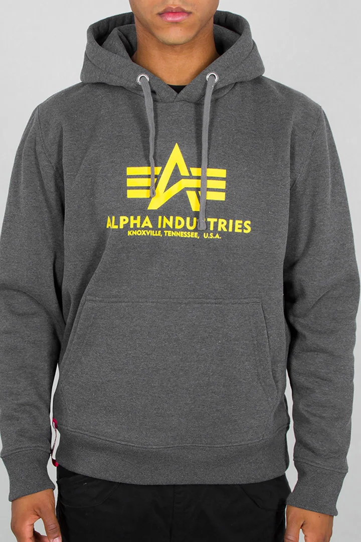 Alpha Industries Basic Hoodie  grey/yellow