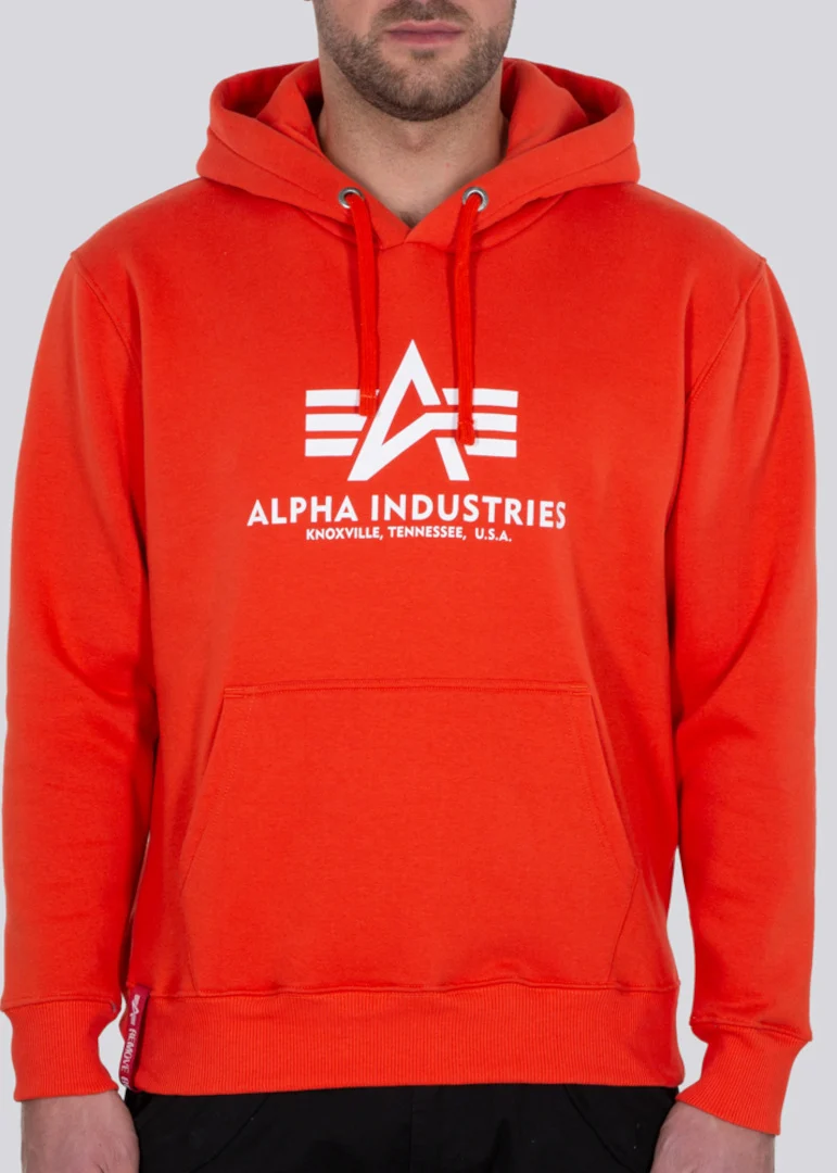 Alpha Industries Basic Hoodie  orange/white