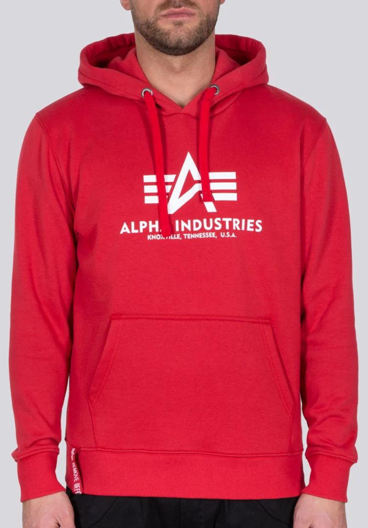 Alpha Industries Basic Hoodie  red/white