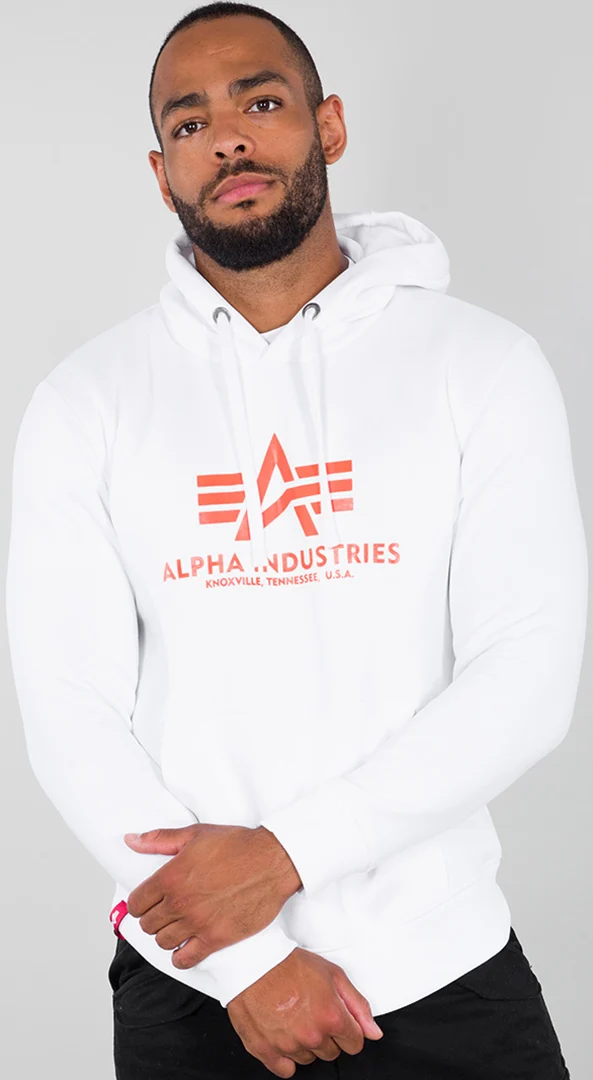 Alpha Industries Basic Hoodie  white/orange